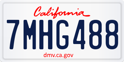 CA license plate 7MHG488