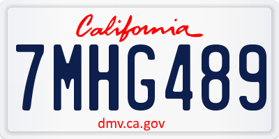 CA license plate 7MHG489