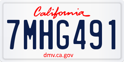 CA license plate 7MHG491