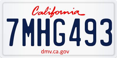 CA license plate 7MHG493