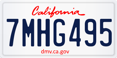 CA license plate 7MHG495