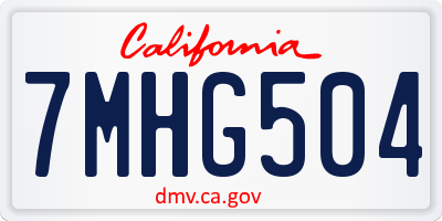 CA license plate 7MHG504