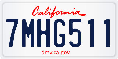 CA license plate 7MHG511