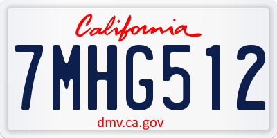 CA license plate 7MHG512