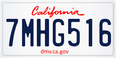 CA license plate 7MHG516