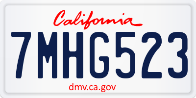 CA license plate 7MHG523