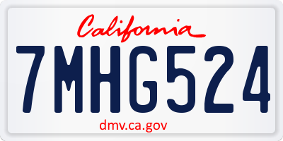CA license plate 7MHG524