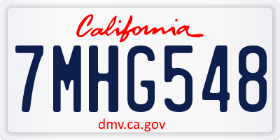 CA license plate 7MHG548