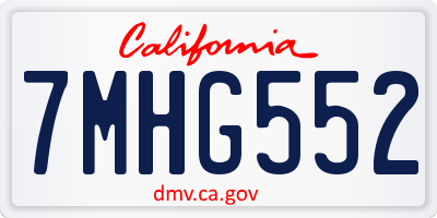 CA license plate 7MHG552