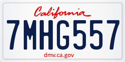 CA license plate 7MHG557