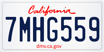 CA license plate 7MHG559