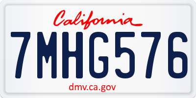 CA license plate 7MHG576