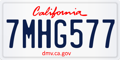CA license plate 7MHG577