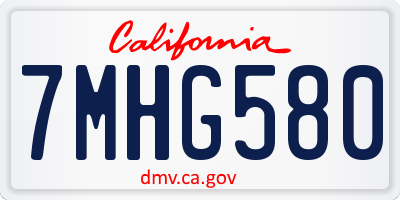 CA license plate 7MHG580