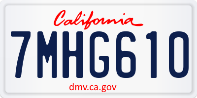 CA license plate 7MHG610