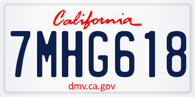 CA license plate 7MHG618