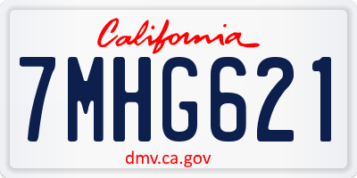 CA license plate 7MHG621