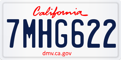 CA license plate 7MHG622