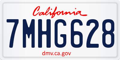 CA license plate 7MHG628