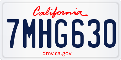 CA license plate 7MHG630