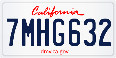 CA license plate 7MHG632