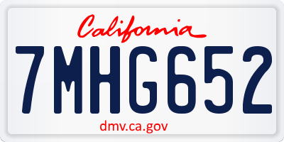 CA license plate 7MHG652