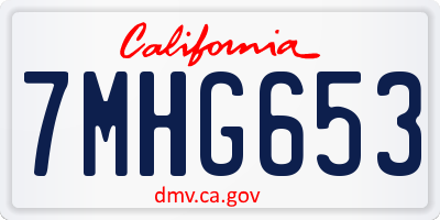 CA license plate 7MHG653