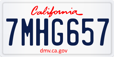 CA license plate 7MHG657