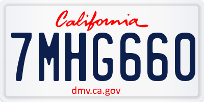 CA license plate 7MHG660