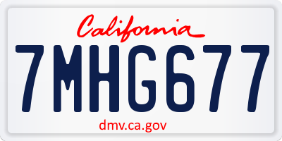 CA license plate 7MHG677