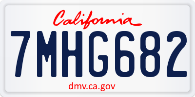 CA license plate 7MHG682