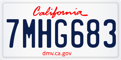 CA license plate 7MHG683