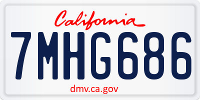 CA license plate 7MHG686