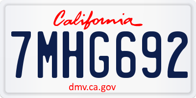 CA license plate 7MHG692