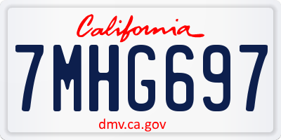CA license plate 7MHG697
