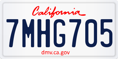 CA license plate 7MHG705