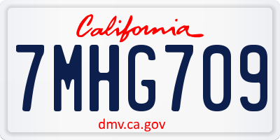 CA license plate 7MHG709
