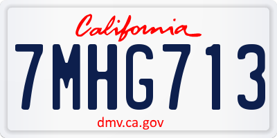 CA license plate 7MHG713