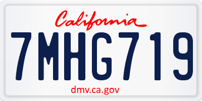 CA license plate 7MHG719