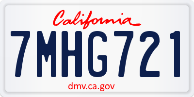 CA license plate 7MHG721