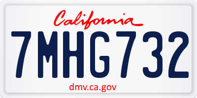 CA license plate 7MHG732