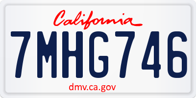 CA license plate 7MHG746