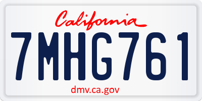 CA license plate 7MHG761