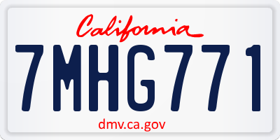 CA license plate 7MHG771