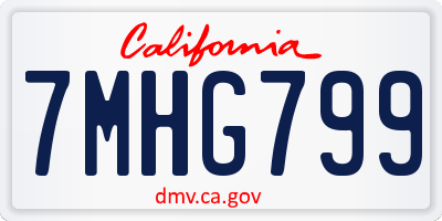 CA license plate 7MHG799