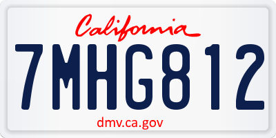 CA license plate 7MHG812