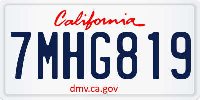 CA license plate 7MHG819