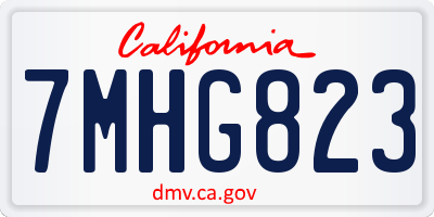 CA license plate 7MHG823