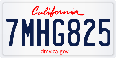 CA license plate 7MHG825