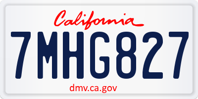 CA license plate 7MHG827